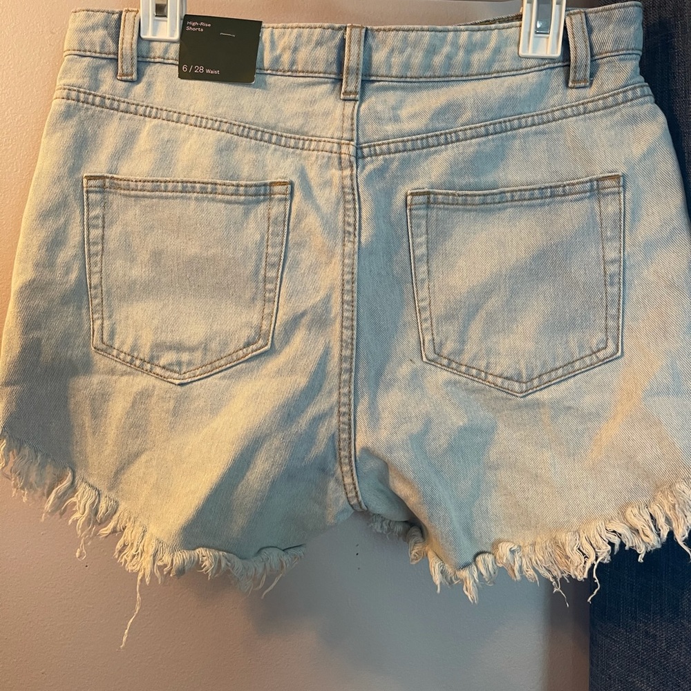 High waisted jean shorts